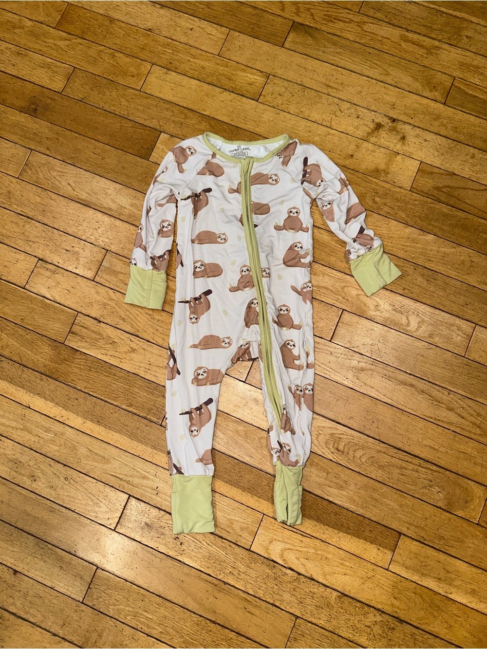 Baby unisex Caden Lane long sleeve zip pajama onesie